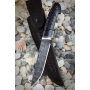 Outdoorový nůž VORSMA Ovád 2 Damašek, kámen, černý hrab, vyřezávaný, 147mm
