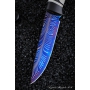 Outdoorový nůž VORSMA KAJMAN, Damašek, laminovaný, černý habr, losí parohy, 135 mm