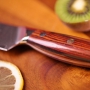 Japonský nůž na okrajování ovoce a zeleniny Dellinger Rose-Wood Damascus 70mm