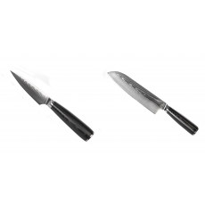 Nůž na ovoce a zeleninu Seburo SARADA Damascus 90mm + Santoku nůž Seburo SARADA Damascus 190mm