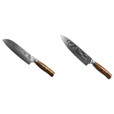 Santoku nůž Seburo SUBAJA II Damascus 190mm + Šéfkuchařský nůž Seburo SUBAJA II Damascus 195mm