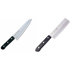Japonský šéfkuchařský nůž Tojiro Western, 180mm (F-312) + Japonský Nakiri nůž Tojiro Western 165mm