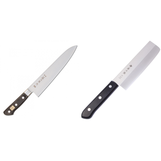Japonský šéfkuchařský nůž Tojiro Western 300mm + Japonský Nakiri nůž Tojiro Western 165mm