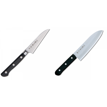 Japonský okrajovací nůž Tojiro Western 90mm + Japonský Santoku nůž Tojiro Western 170mm
