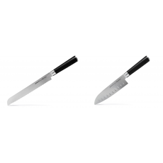 Nůž na chléb a pečivo Samura MO-V (SM-0055), 230 mm + Santoku...
