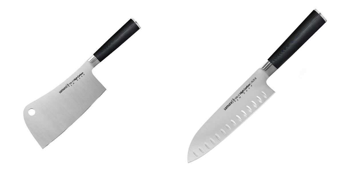 AKCE 1+1 Kuchařský nůž-sekáček Samura Mo-V (SM-0040), 180mm + Santoku nůž Samura Mo-V (SM-0094), 180mm