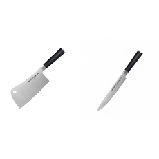 Kuchařský nůž-sekáček Samura Mo-V (SM-0040), 180mm + Filetovací...