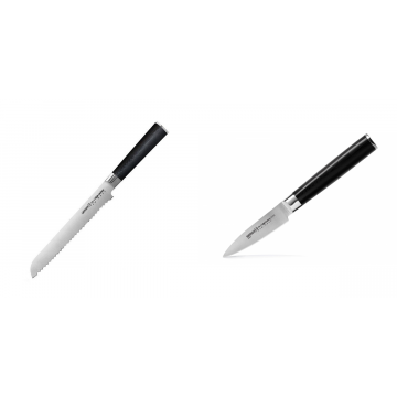 Nůž na chléb a pečivo Samura MO-V (SM-0055), 230 mm + Nůž na ovoce a zeleninu Samura Mo-V (SM-0010), 90mm