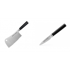 Kuchařský nůž-sekáček Samura Mo-V (SM-0040), 180mm + Nůž na ovoce a zeleninu Samura Mo-V (SM-0010), 90mm
