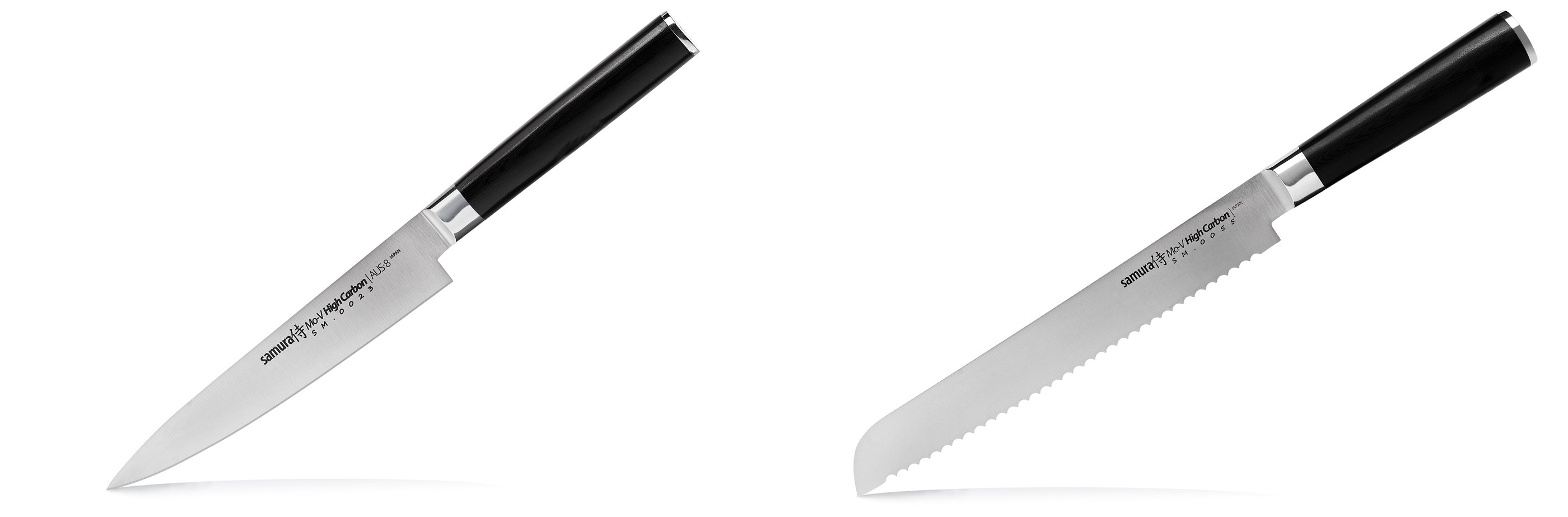 AKCE 1+1 Univerzální nůž Samura Mo-V (SM-0023), 150 mm + Nůž na chléb a pečivo Samura MO-V (SM-0055), 230 mm
