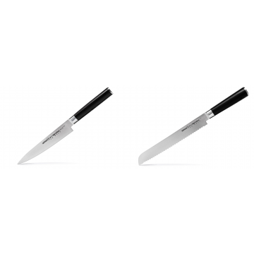 Univerzální nůž Samura Mo-V (SM-0023), 150 mm + Nůž na chléb a pečivo Samura MO-V (SM-0055), 230 mm
