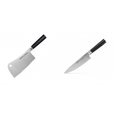 Kuchařský nůž-sekáček Samura Mo-V (SM-0040), 180mm + Šéfkuchařský nůž Samura MO-V (SM-0085), 200mm
