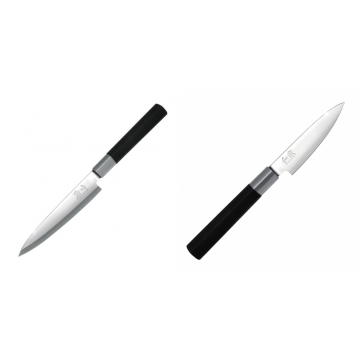 Plátkovací nůž KAI Wasabi Black Yanagiba, 155mm + Univerzální nůž KAI Wasabi Black, 100 mm