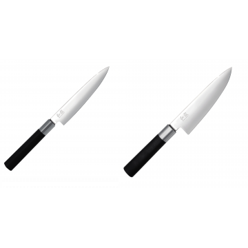 Univerzální nůž KAI Wasabi Black (6715U), 150 mm + Malý šéfkuchařský nůž KAI Wasabi Black, 150 mm
