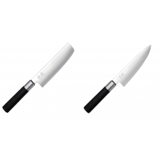Wasabi Black Nakiri KAI 165mm + Malý šéfkuchařský nůž KAI Wasabi...