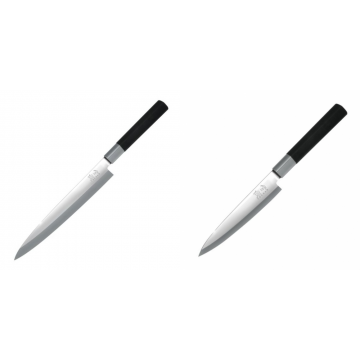 Plátkovací nůž KAI Wasabi Black Yanagiba 210mm + Plátkovací nůž KAI Wasabi Black Yanagiba 155mm