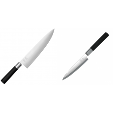 Wasabi Black Nůž šéfkuchaře velký KAI 230mm + Plátkovací nůž KAI...