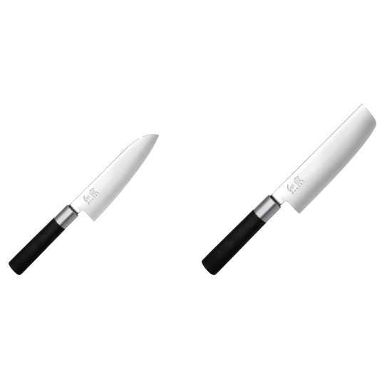 Santoku nůž KAI Wasabi Black (6716S) 165mm + Wasabi Black Nakiri KAI 165mm