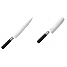 Plátkovací nůž KAI Wasabi Black, 230 mm + Wasabi Black Nakiri...