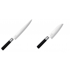 Plátkovací nůž KAI Wasabi Black, 230 mm + Santoku nůž KAI Wasabi...