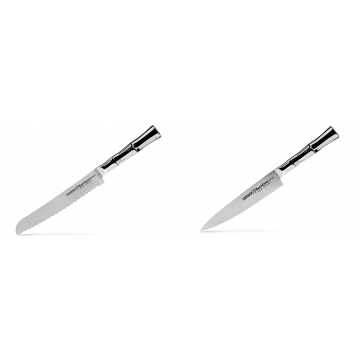 Nůž na chléb Samura Bamboo (SBA-0055), 200 mm + Univerzální nůž Samura Bamboo (SBA-0023), 150 mm