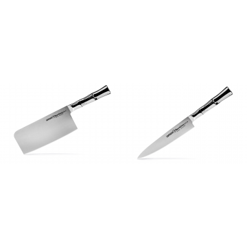 Kuchyňský nůž-sekáček Samura Bamboo (SBA-0040), 180 mm + Univerzální nůž Samura Bamboo (SBA-0023), 150 mm