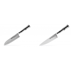 Malý Santoku nůž Samura Bamboo (SBA-0093), 137 mm + Šéfkuchařský nůž Samura Bamboo (SBA-0085), 200 mm