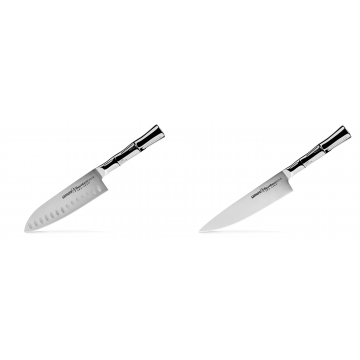 Santoku nůž Samura Bamboo (SBA-0094), 160 mm + Šéfkuchařský nůž Samura Bamboo (SBA-0085), 200 mm