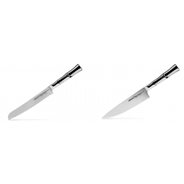 Nůž na chléb Samura Bamboo (SBA-0055), 200 mm + Šéfkuchařský nůž Samura Bamboo (SBA-0085), 200 mm