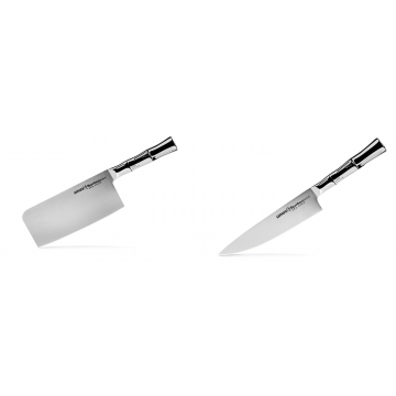 Kuchyňský nůž-sekáček Samura Bamboo (SBA-0040), 180 mm + Šéfkuchařský nůž Samura Bamboo (SBA-0085), 200 mm