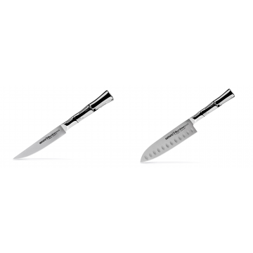 Steakový nůž Samura Bamboo (SBA-0031), 110 mm + Malý Santoku nůž Samura Bamboo (SBA-0093), 137 mm