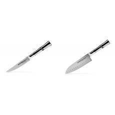 Steakový nůž Samura Bamboo (SBA-0031), 110 mm + Santoku nůž...