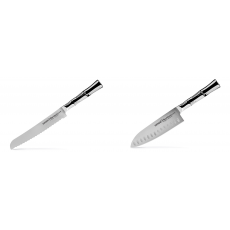 Nůž na chléb Samura Bamboo (SBA-0055), 200 mm + Santoku nůž Samura Bamboo (SBA-0094), 160 mm