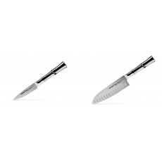 Nůž na ovoce a zeleninu Samura Bamboo (SBA-0010), 80 mm + Santoku nůž Samura Bamboo (SBA-0094), 160 mm