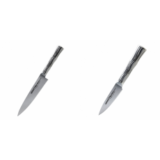 Univerzální nůž Samura Bamboo (SBA-0021), 125 mm + Nůž na ovoce a zeleninu Samura Bamboo (SBA-0010), 80 mm