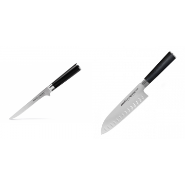 Vykosťovací nůž Samura MO-V (SM-0063), 150mm + Santoku nůž Samura Mo-V (SM-0094), 180mm