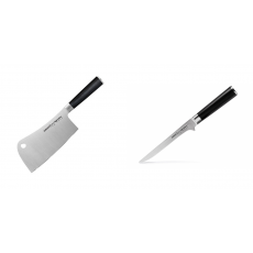 Kuchařský nůž-sekáček Samura Mo-V (SM-0040), 180mm + Vykosťovací...