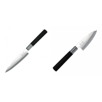 Plátkovací nůž KAI Wasabi Black Yanagiba, 155mm + Wasabi Black Deba KAI 105mm