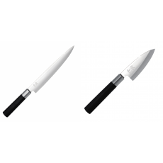 Plátkovací nůž KAI Wasabi Black, 230 mm + Wasabi Black Deba KAI...