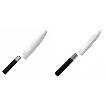 Wasabi Black Nůž šéfkuchaře KAI 200mm + Univerzální nůž KAI Wasabi Black (6715U), 150 mm