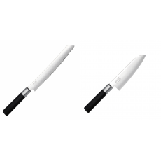 Wasabi Black Nůž na pečivo KAI 230mm + Santoku nůž KAI Wasabi...