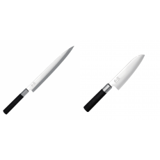 Plátkovací nůž KAI Wasabi Black Yanagiba, 240 mm + Santoku nůž...