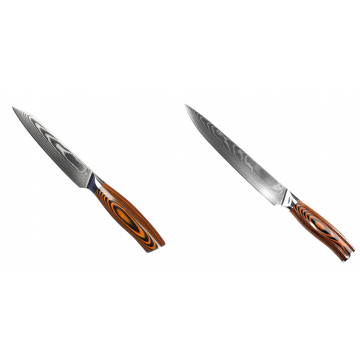 Kuchyňský univerzální nůž Seburo SUBAJA Damascus 130mm + Filetovací nůž Seburo SUBAJA II Damascus 200mm