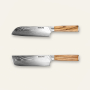 Sada kuchyňských nožů Seburo HOKORI Damascus 2ks (Nakiri nůž 170mm, Santoku nůž 175mm)