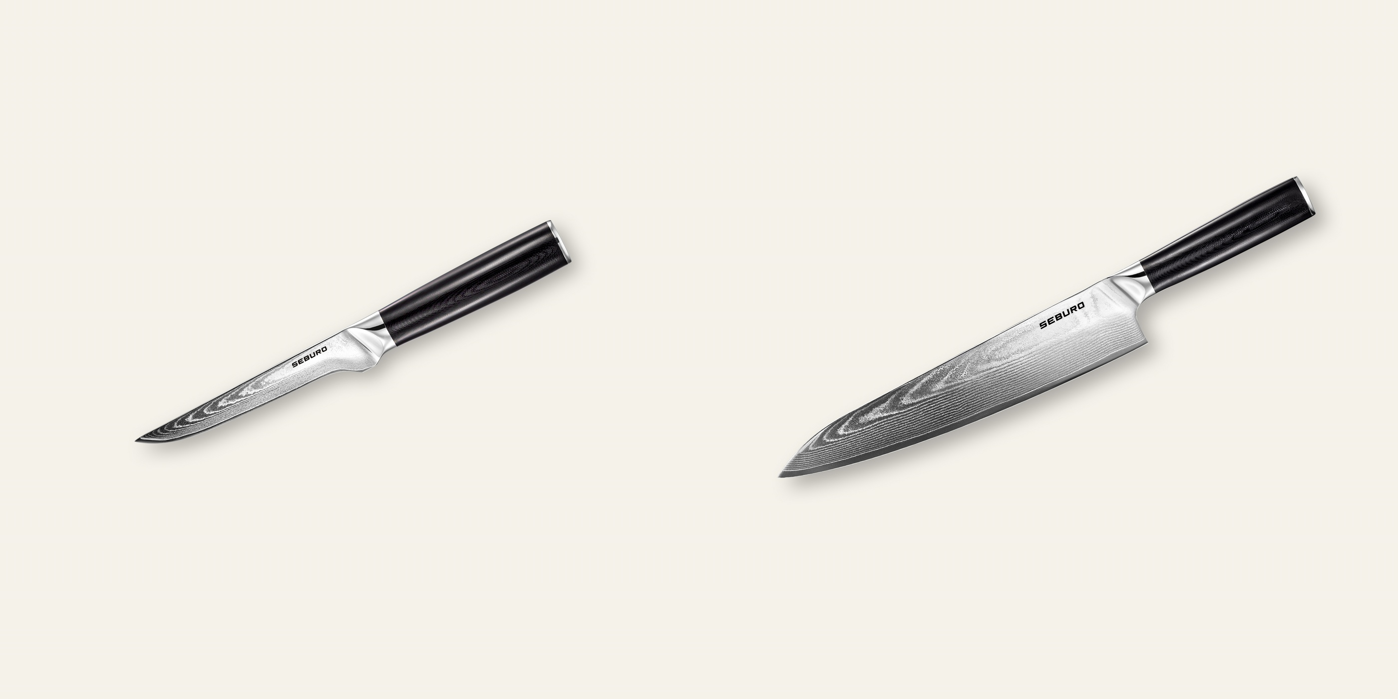 AKCE 1+1 Vykosťovací nůž Seburo SARADA Damascus 150mm + Šéfkuchařský nůž Seburo SARADA Damascus 250mm