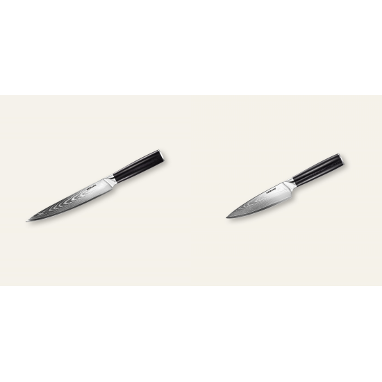 Plátkovací nůž Seburo SARADA Damascus 200mm + Šéfkuchařský nůž Seburo SARADA Damascus 150mm