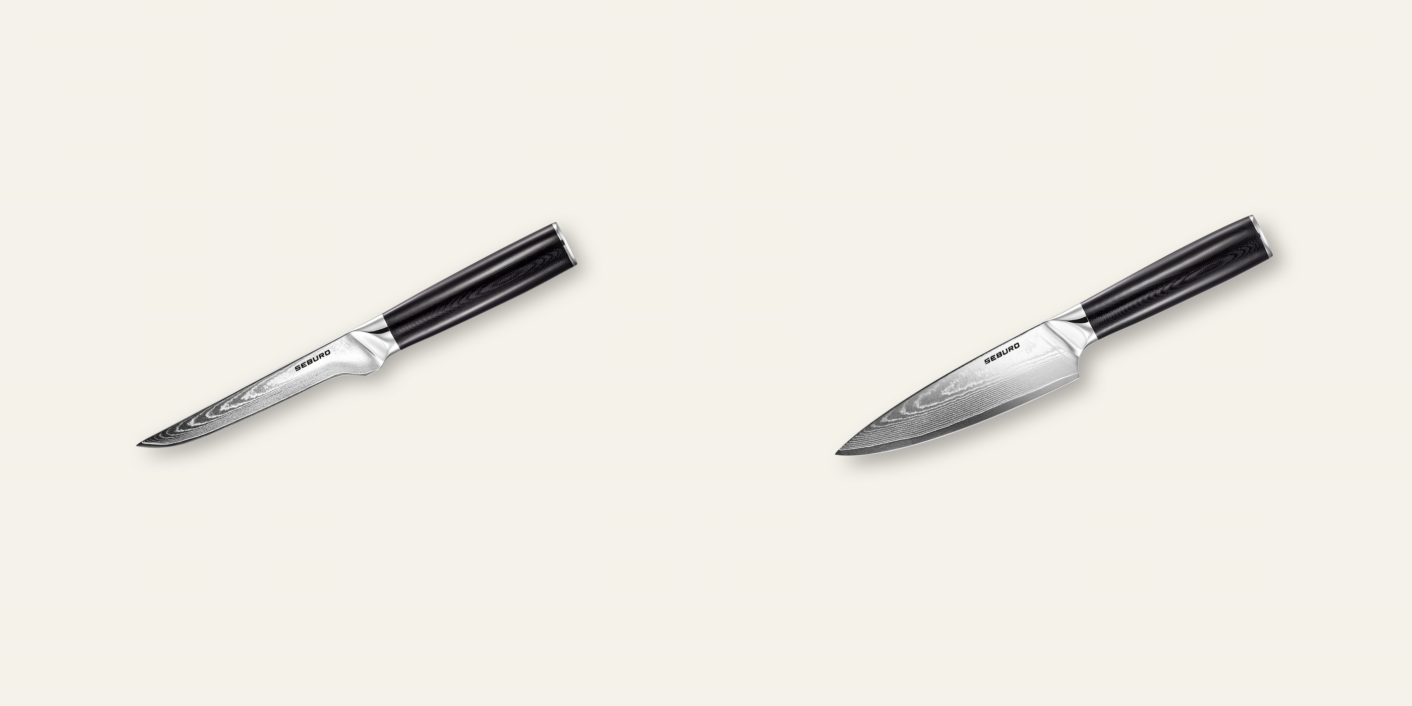 AKCE 1+1 Vykosťovací nůž Seburo SARADA Damascus 150mm + Šéfkuchařský nůž Seburo SARADA Damascus 150mm