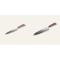 AKCE 1+1 Plátkovací nůž Seburo HOGANI Damascus 195mm + Šéfkuchařský nůž Seburo HOGANI Damascus 250mm