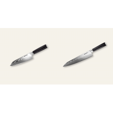 AKCE 1+1 Kiritsuke (mistr-šéf, santoku) nůž Seburo SARADA Damascus 180mm + Šéfkuchařský nůž Seburo SARADA Damascus 250mm