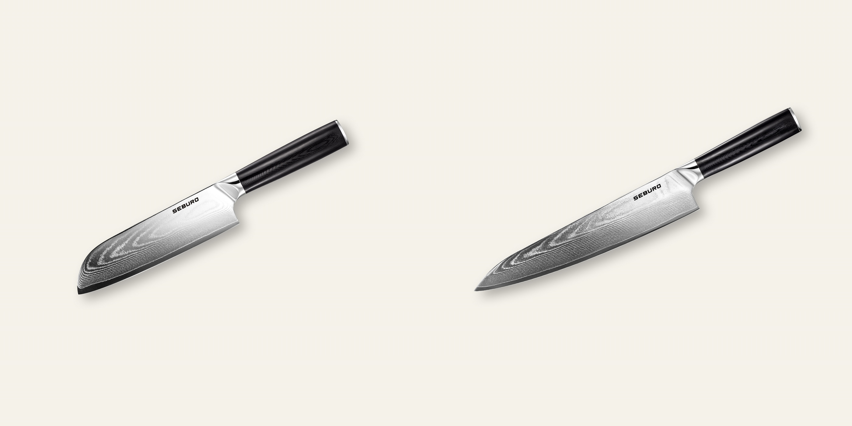 AKCE 1+1 Santoku nůž Seburo SARADA Damascus 175mm + Šéfkuchařský nůž Seburo SARADA Damascus 250mm